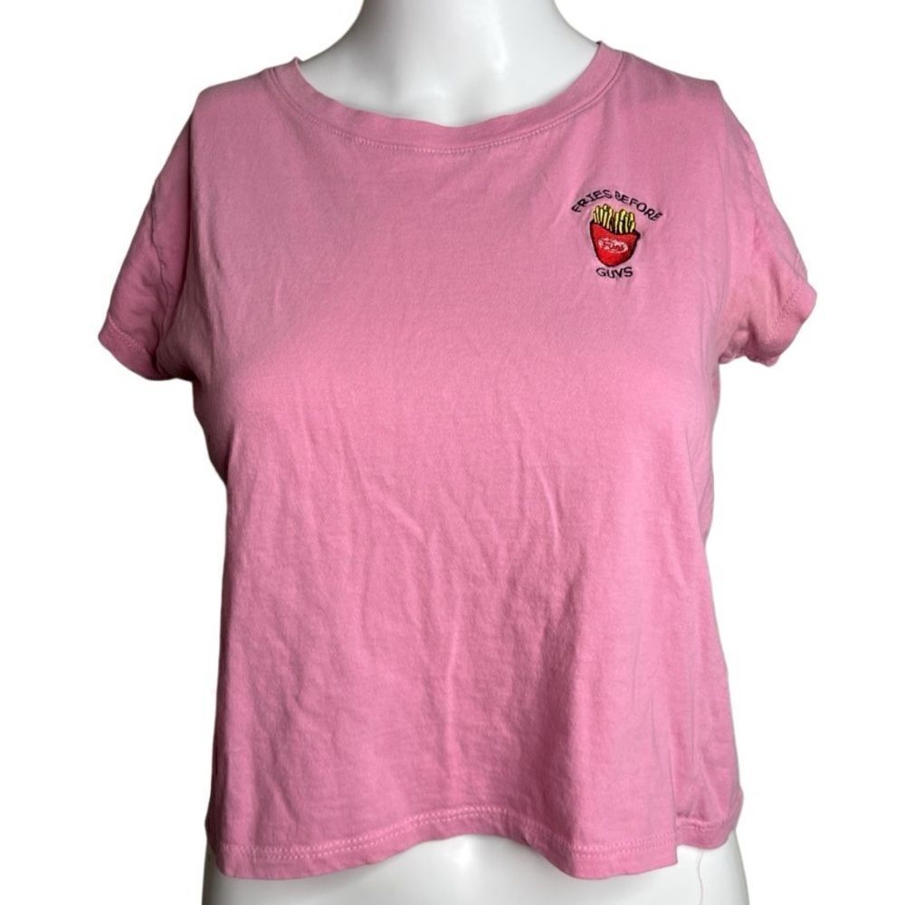 Cotton On The Mini Fit Fries Before Guys Short sleeve shirt Pink Size Small
